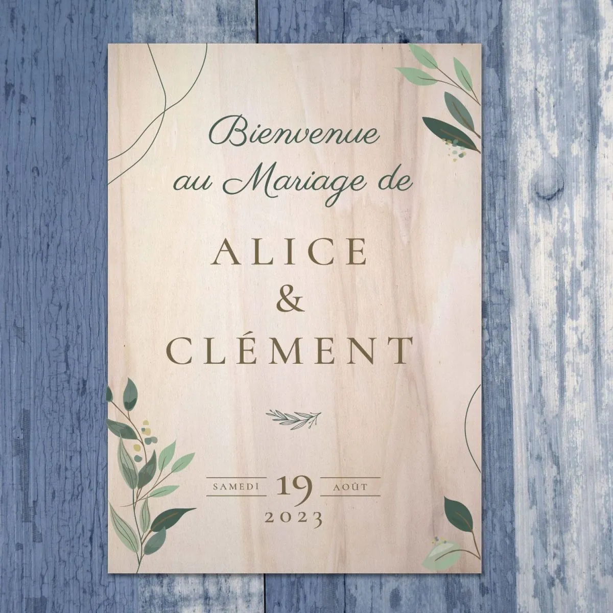 Pancarte De Mariage Bienvenue En Bois Natural