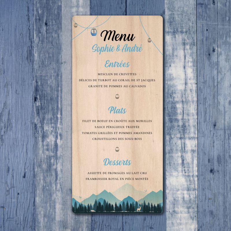 Everest - Menu de mariage en bois - hover