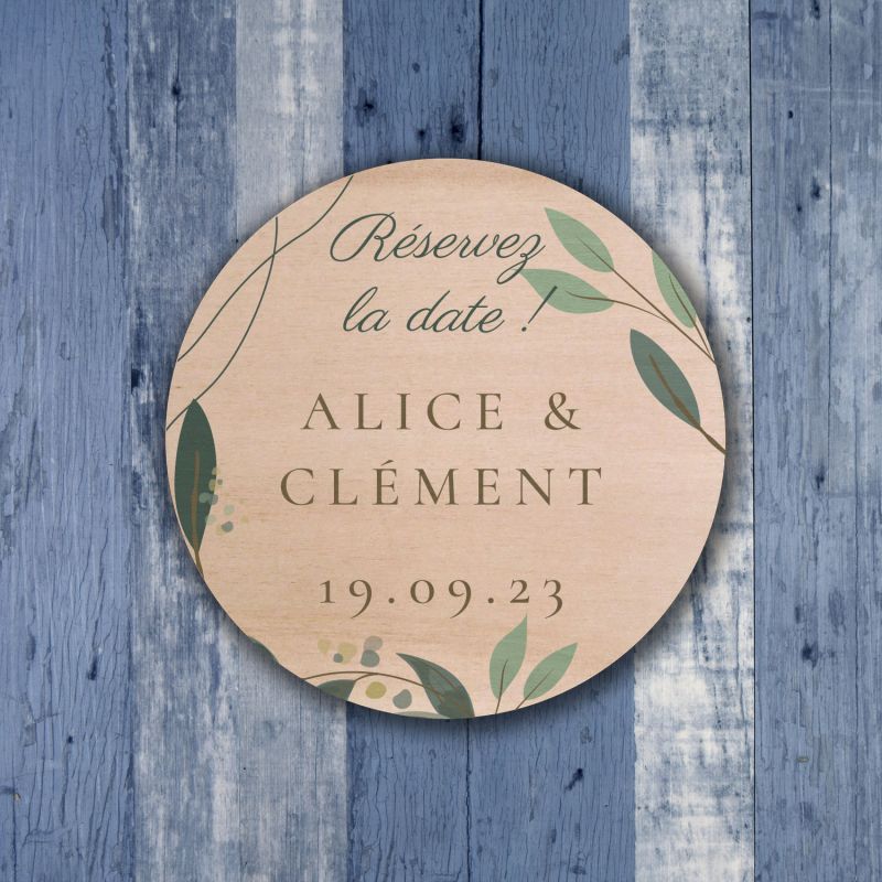 Natural - Save the date sur bois - hover