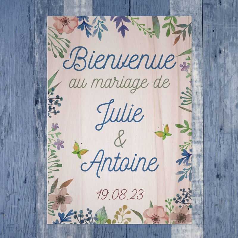 Fleurs de printemps - Pancarte de bienvenue - hover