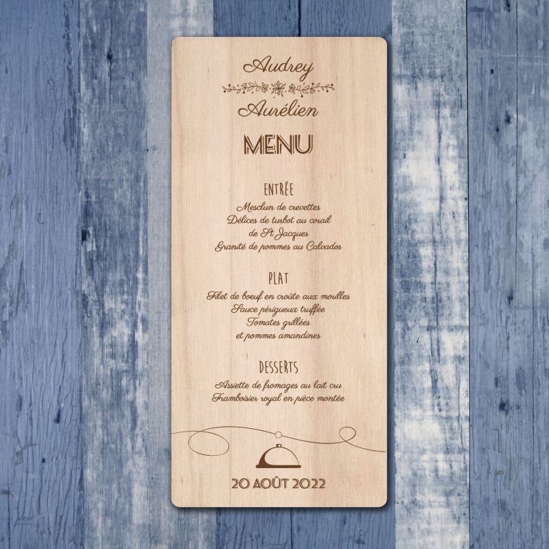 Swing - Menu de mariage en bois - hover