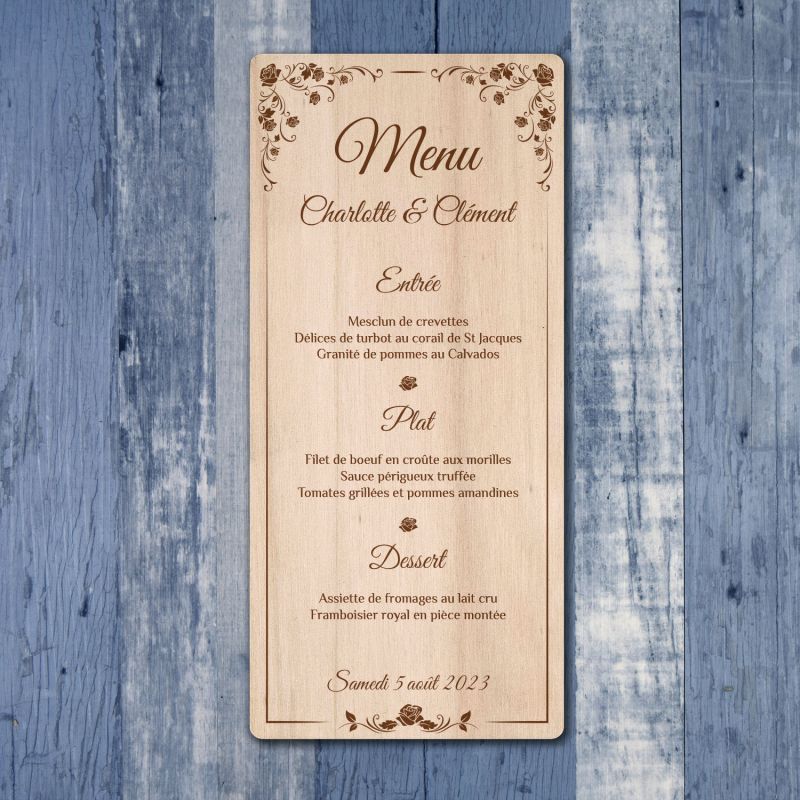 Pergolesa - Menu de mariage en bois - hover