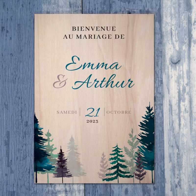 Sapins hiver - Pancarte de bienvenue - hover