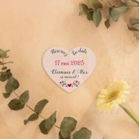 Coeur champêtre - Save the date sur bois