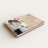 Livre d'or de mariage en bois personnalisé avec photo