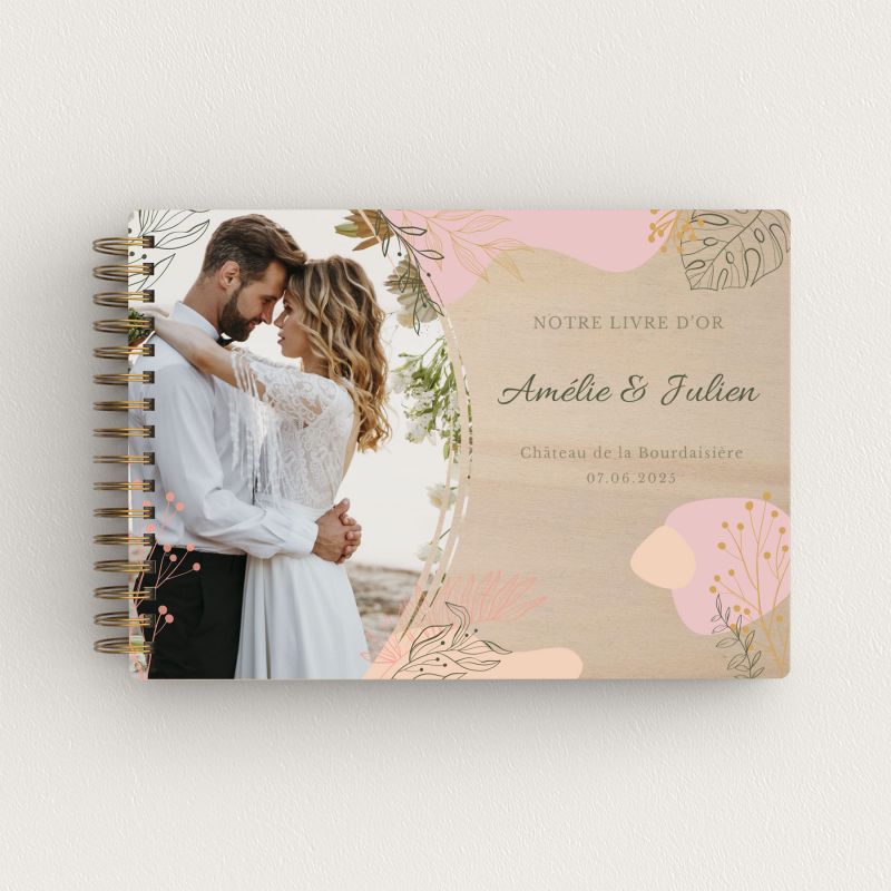 Livre d'or de mariage en bois personnalisé - En peuplier - Dolce Vita - hover