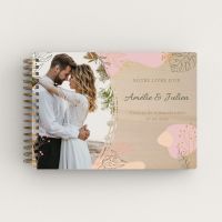 Livre d'or de mariage en bois personnalisé avec photo