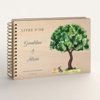 Livre d'or de mariage en bois personnalisé - En peuplier - Eden