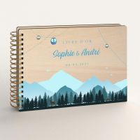 Livre d'or de mariage en bois personnalisé - En peuplier - Everest