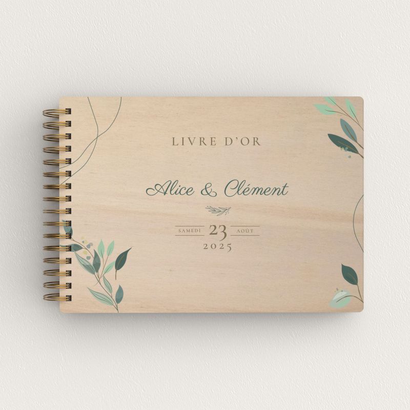 Livre d'or de mariage en bois personnalisé - En peuplier - Natural - hover