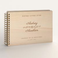 Livre d'or de mariage en bois personnalisé - En peuplier - Swing