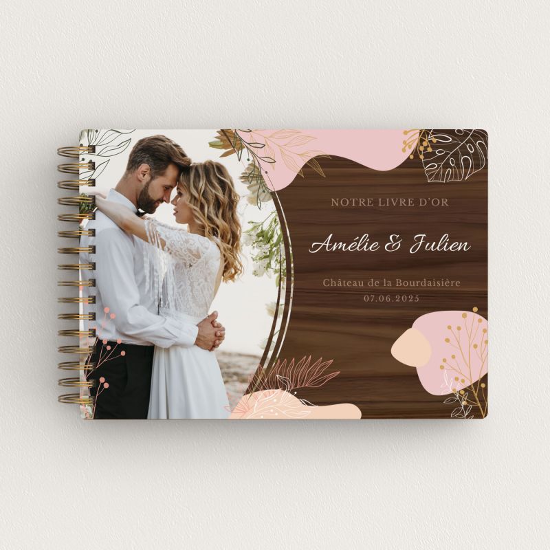 Livre d'or de mariage en bois personnalisé - En noyer - Dolce Vita - hover