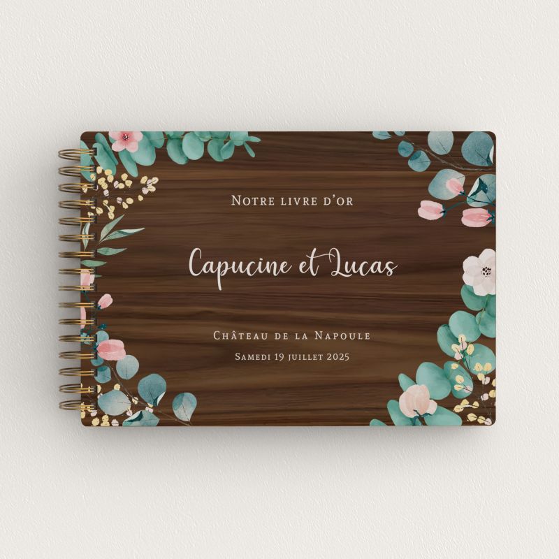 Livre d'or de mariage en bois personnalisé - En noyer - Eucalyptus - hover