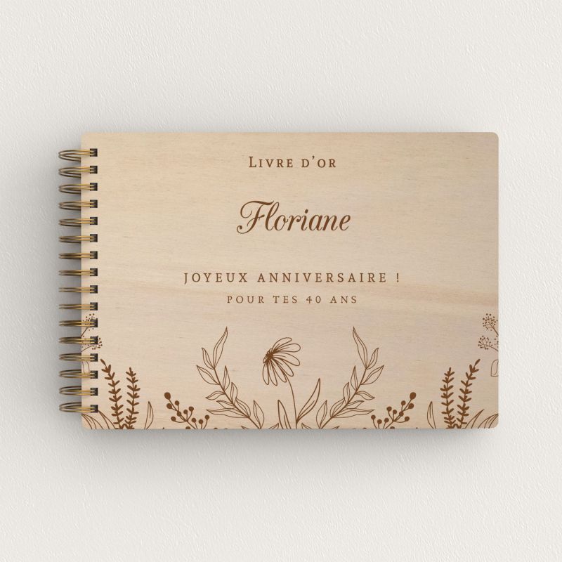 Livre d'or d'anniversaire - Peuplier - Fleurs champêtres - hover