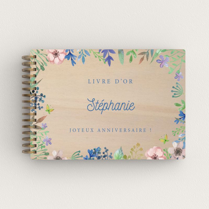 Livre d'or d'anniversaire - Peuplier - Fleurs de printemps - hover