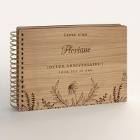 Livre d'or d'anniversaire - Chêne - Fleurs champêtres