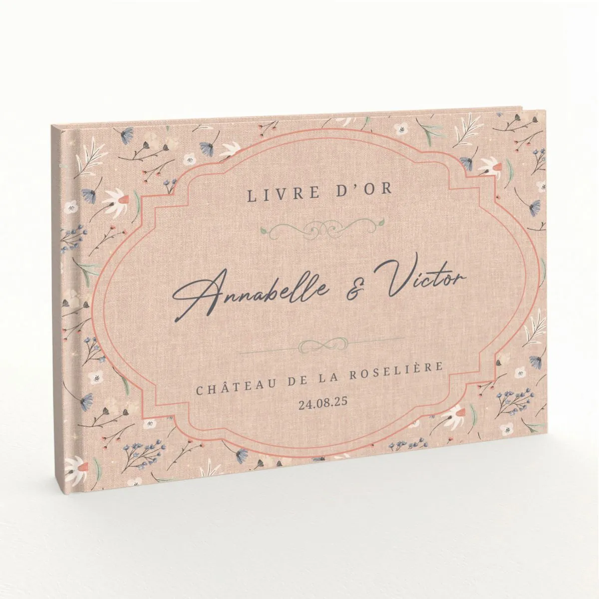 Livre d'or de mariage - Livret aspect lin - Liberty