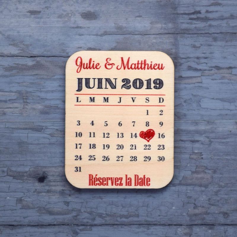 Pense-bête - Save the date sur bois - hover